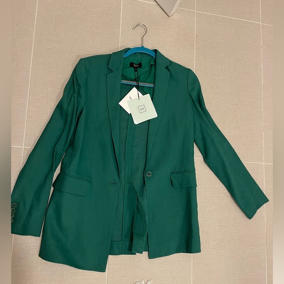 Theory Single Button Linen Blend Boyfriend Blazer - Picture 5 of 6